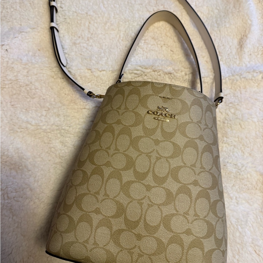 Coach Beige Signature Shoulder Bag